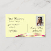 Classy Cream Wavy Gold Decor met Luxe Foto Visitekaartje (Achterkant)