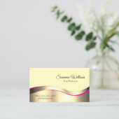 Classy Cream Wavy Gold Decor met Luxe Foto Visitekaartje (Staand voorkant)
