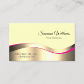 Classy Cream Wavy Gold Decor met Luxe Foto Visitekaartje (Voorkant)
