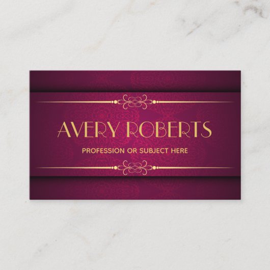 Classy crimson mandala ornament visitekaartje (Voorkant)