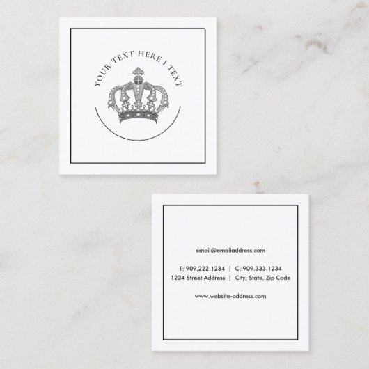 Classy Crown Logo Visitekaartje (Voorkant / Achterkant)