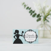 Classy Cupcake Silhouette Visitekaartjes (Staand voorkant)