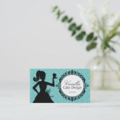 Classy Cupcake Silhouette Visitekaartjes (Staand voorkant)