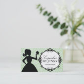 Classy Cupcake Silhouette Visitekaartjes (Staand voorkant)
