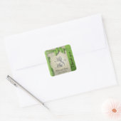 Classy Curvy-ontwerp | Peridot Green Vierkante Sticker (Envelop)
