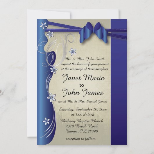 Classy Curvy-ontwerp | Sapphire en Silver Kaart (Voorkant)