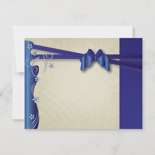  Classy Curvy-ontwerp | Sapphire en Silver RSVP Kaartje (Achterkant)