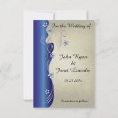Classy Curvy-ontwerp | Sapphire en Silver Save The Date (Voorkant)