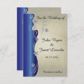 Classy Curvy-ontwerp | Sapphire en Silver Save The Date (Voorkant / Achterkant)