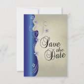 Classy Curvy-ontwerp | Sapphire en Silver Save The Date (Achterkant)
