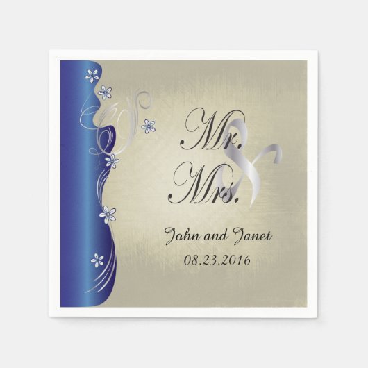 Classy Curvy-ontwerp | Sapphire en Silver Servet (Voorkant)