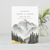 Classy Custom Mountain Save The Date (Staand voorkant)