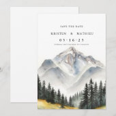 Classy Custom Mountain Save The Date (Voorkant / Achterkant)