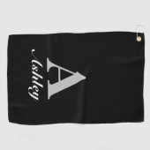 Classy Custom Naam & Initiaal Golfhanddoek (Horizontaal)