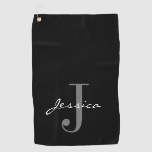 Classy Custom Name + Initiaal Golf Towel Golfhanddoek
