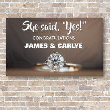 Classy, Custom Verloving Congrats Banner