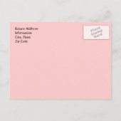 Classy Damask Afstuderen aankondiging, roze Uitnodiging Briefkaart (Achterkant)