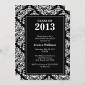 Classy Damask Afstuderen Kaart (Voorkant / Achterkant)