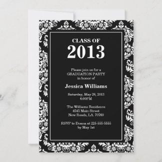Classy Damask Afstuderen Kaart
