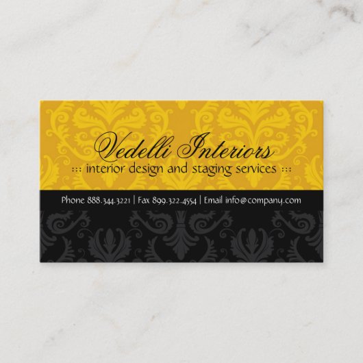 Classy Damask Designer Visitekaartje (Voorkant)