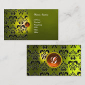 CLASSY DAMASK GEM MONOGRAM VISITEKAARTJE (Voorkant / Achterkant)