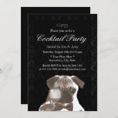 Classy Damask Housewarming Cocktail Party Kaart (Voorkant / Achterkant)