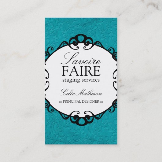Classy Damask Interior Design Visitekaartjes (Voorkant)