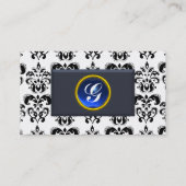 CLASSY DAMASK MONOGRAM blue saffierparel Visitekaartje (Achterkant)