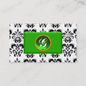 CLASSY DAMASK MONOGRAM green emerald paarl Visitekaartje (Achterkant)