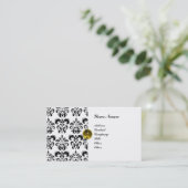 CLASSY DAMASK MONOGRAM metallic eggshell Visitekaartje (Staand voorkant)