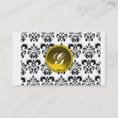 CLASSY DAMASK MONOGRAM VISITEKAARTJE (Achterkant)