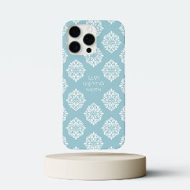 Classy Damask Regency Bord Cerulean iPhone 16 Pro Max Hoesje