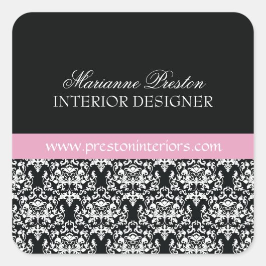 Classy Damask Seal Vierkante Sticker (Voorkant)