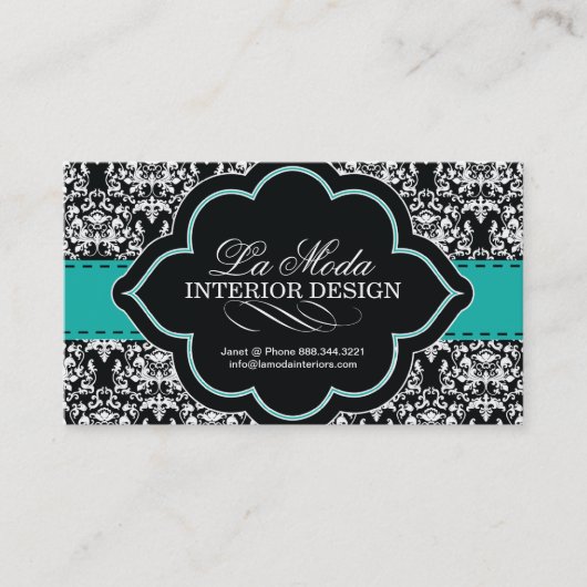 Classy Damask Visitekaartje (Voorkant)