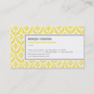 Classy Damask Visitekaartje - Lemon