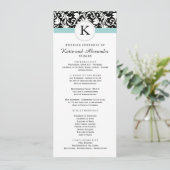 Classy Damask Wedding Program Programma (Staand voorkant)