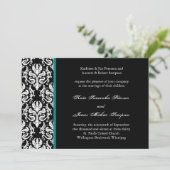 Classy Damask Wedding Uitnodiging (Staand voorkant)