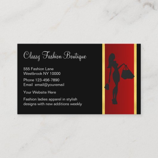 Classy Dames Mode Boutique Professional Visitekaartje (Voorkant)