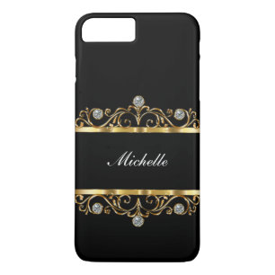 Classy Dames Monogram Bling Style iPhone 8 Plus / 7 Plus Hoesje
