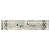 Classy Dames Monogram Stone Pattern Executive Naambordje (Voorkant)