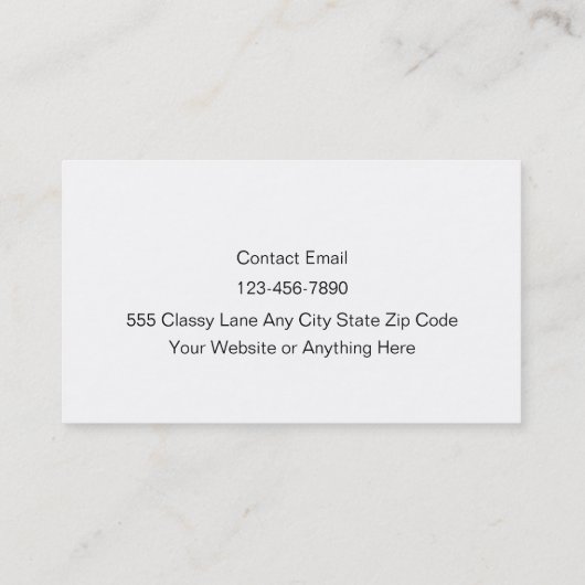 Classy Dames Monogram Visitekaartjes (Achterkant)