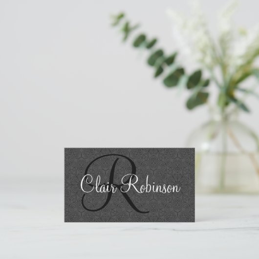 Classy Dames Monogramme Carte de visite Design (Debout devant)