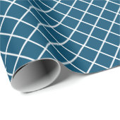 Classy Dark Blauwgroen Blue White Check Pattern Cadeaupapier (Rol Hoek)