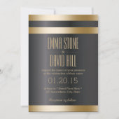 Classy Dark Gold Foil raypes Mariage Invitations (Devant)