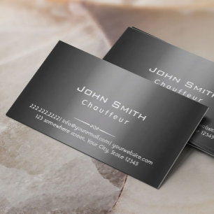 Classy Dark Gray Metal Chauffeur Visitekaartje
