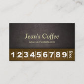 Classy Dark Leather Coffee Business Loyalty Kaart (Voorkant)