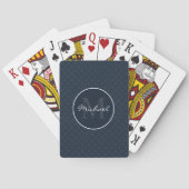 Classy Dark Navy Blue Custom Monogram Speelkaarten (Achterkant)