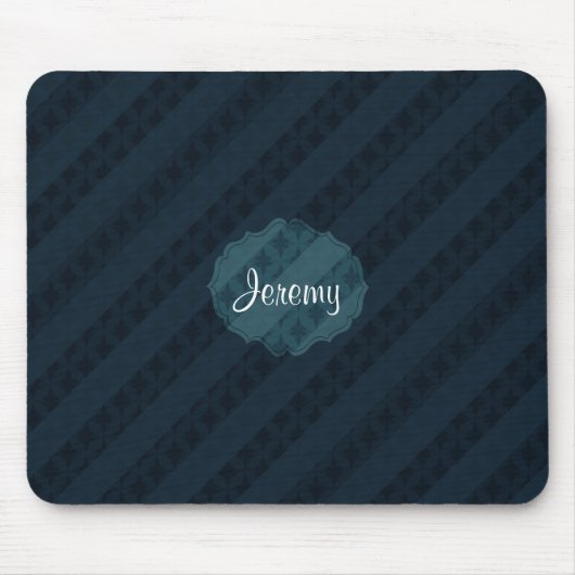 Classy Dark Navy Custom Monogram Versie 2.2 Muismat (Voorkant)