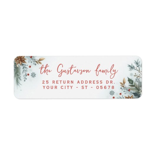 Classy Dark Red Teal Blue Green Floral Wreath Etiket (Voorkant)