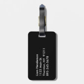Classy de heer Black Bagagelabel (Achterkant verticaal)